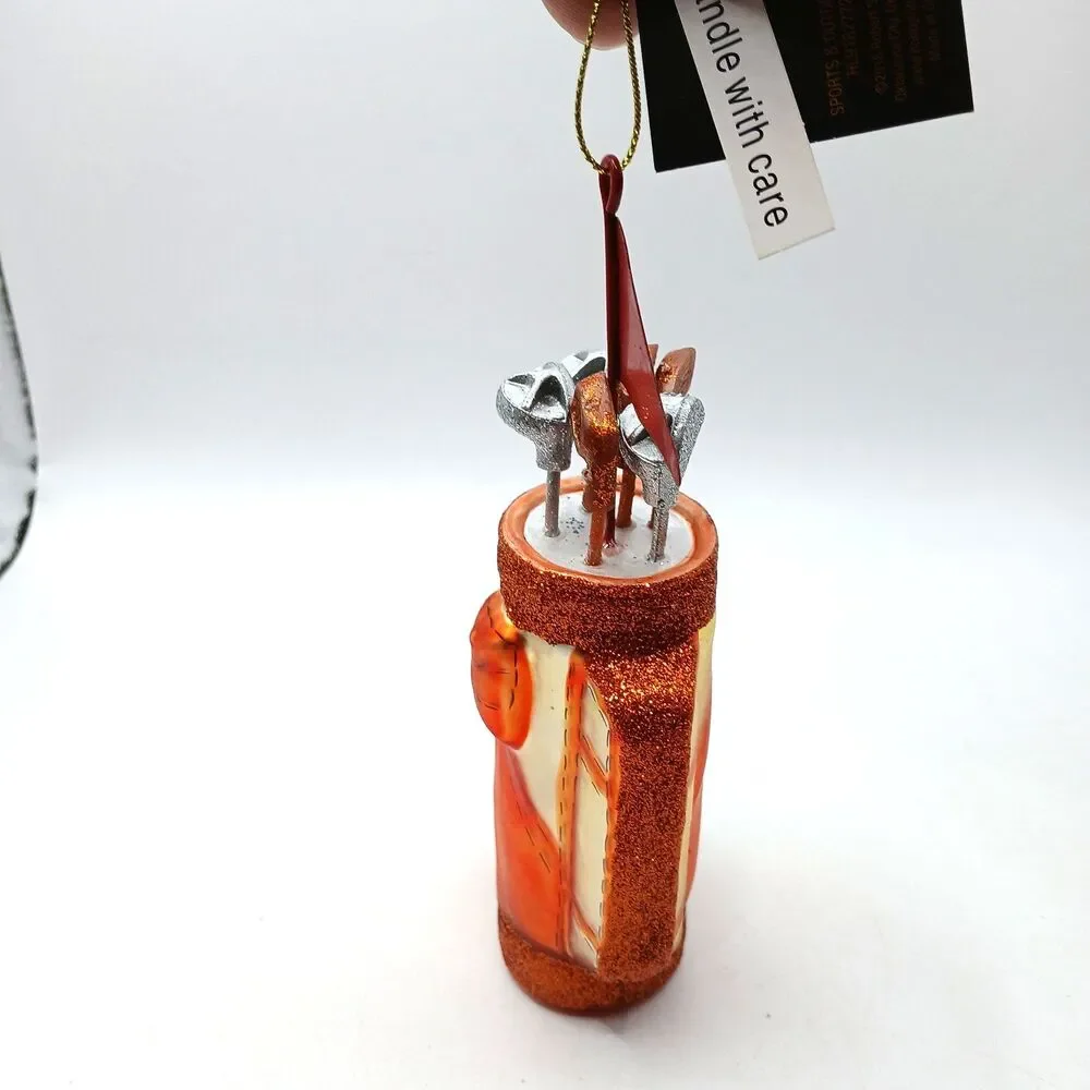 Robert Stanley Golfbag & Clubs 18th Hole Blown Glass Christmas Ornament 2018 NWT